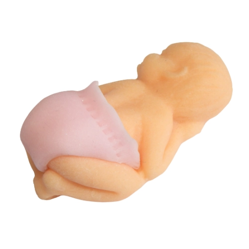 Figurka cukrowa ozdoby na tort bobas dziewczynka dekoracje na roczek chrzest baby shower